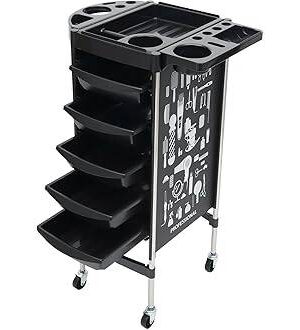 CHARIOT FRAMS 5 ETAGERES NOIR